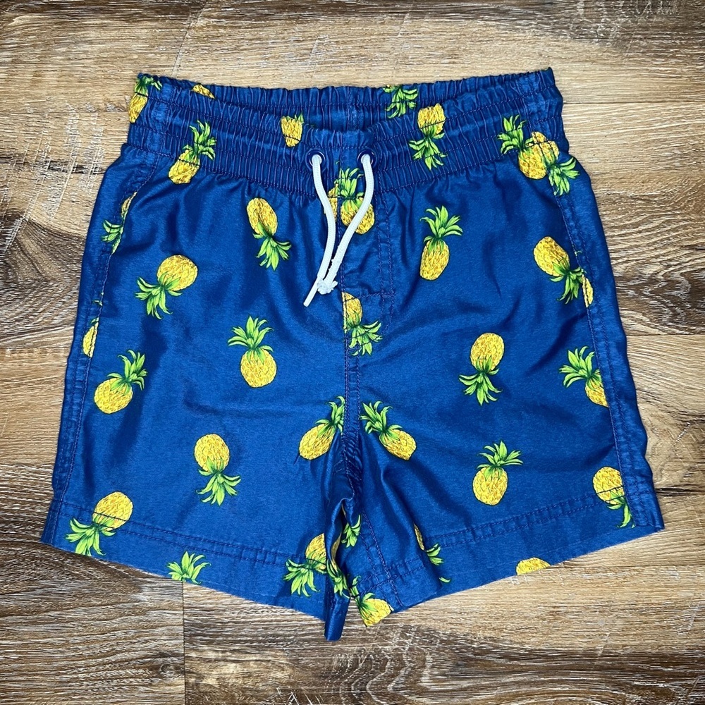 Old Navy Boys Printed Swim Trunks, Pineapple Posse, Size S (6-7)